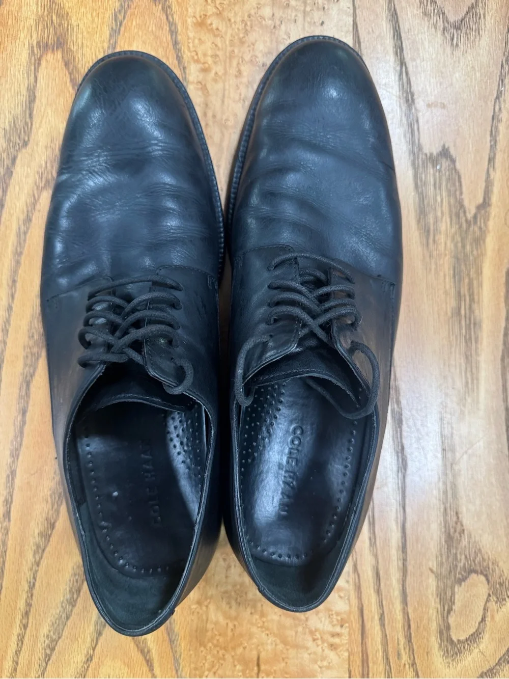 Men's Black Leather Derby Shoes
